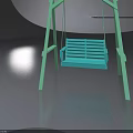 Green Garden Swing With Hanging Seat And Support Frame 3D Design