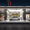 Modern 4S Car Dealership Architectural Design Showcasing Vehicle At Night