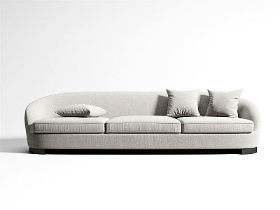 Modern three-seat sofa multiplayer sofa 3d model