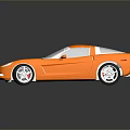 Orange Convertible Sports Car With Sleek Design White Roof Shiny Silver Wheels And Reflective Surface