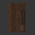 Dark Brown Wooden Cabinet With Vertical Panel Doors And Top Decorative Edge