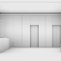 Modern Front Office Lobby 3d model