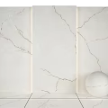 Marble Veined Floor Tiles In Minimalist Interior 3d model