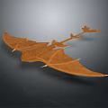 Brown Dragon With Spread Leathery Wings On Gray Gradient Background 3d model