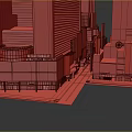 New York Times Square City Street High-rise Building Neon Light Billboard Modern Architecture 3d model