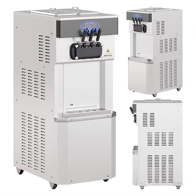 Multi Angle View Of Commercial Ice Cream Machine 3d model 