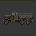 Vintage Classic Truck With Rustic Metal Body Open Flatbed And Retro Wheels