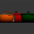 Colorful Kitchen Cooking Pots With Red Green Orange Bodies And Open Lid