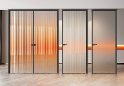 Modern swing door glass sliding door sliding door 3d model