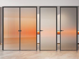 Modern swing door glass sliding door sliding door 3d model