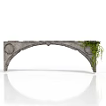 Stone Arch Architectural Design With Green Vines And Decorative Details