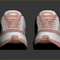 Pink And White Casual Lace Up Sneakers With Modern Design And Comfortable Sole