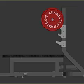 Fitness Weight Bench Press Equipment With Barbell And Red Weight Plates