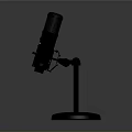 High Quality Professional Black Microphone With Adjustable Stand For Studio Recording