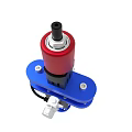 Industrial Pneumatic Device With Red Black Blue Components