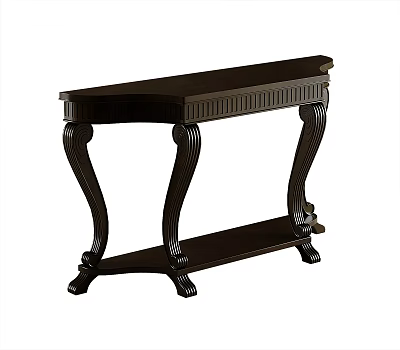 Elegant Dark Wood Console Table With Carved Legs And Lower Shelf Design 3d model