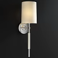 Modern Gold Metal Wall Lamp With White Fabric Shade And Elegant Design Details