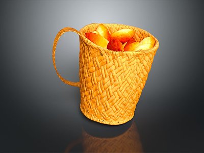 Basket Bamboo Basket Straw Basket Vegetable Basket Egg Basket Storage Basket Bamboo Basket Storage Basket Bamboo Blue 3d model