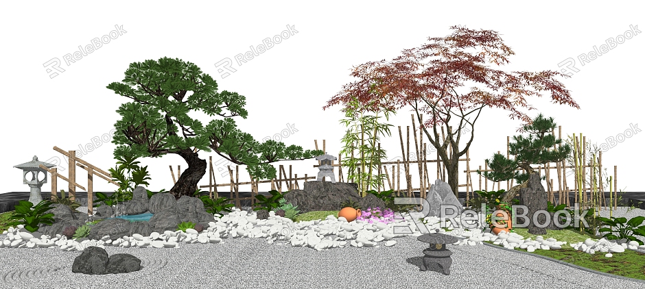 New Chinese style landscape sketch courtyard landscape stone model