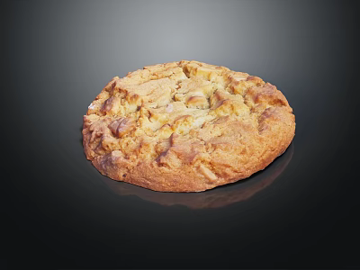 Freshly Baked Golden Brown Cookie With Crunchy Edges And Soft Center 3d model