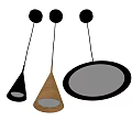Three Stylish Pendant Lights With Black And Wooden Designs And Unique Shapes