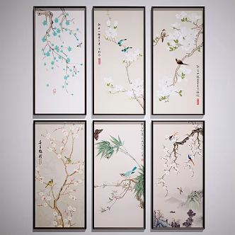 New Chinese Animal Painting Hanging Painting 3d model