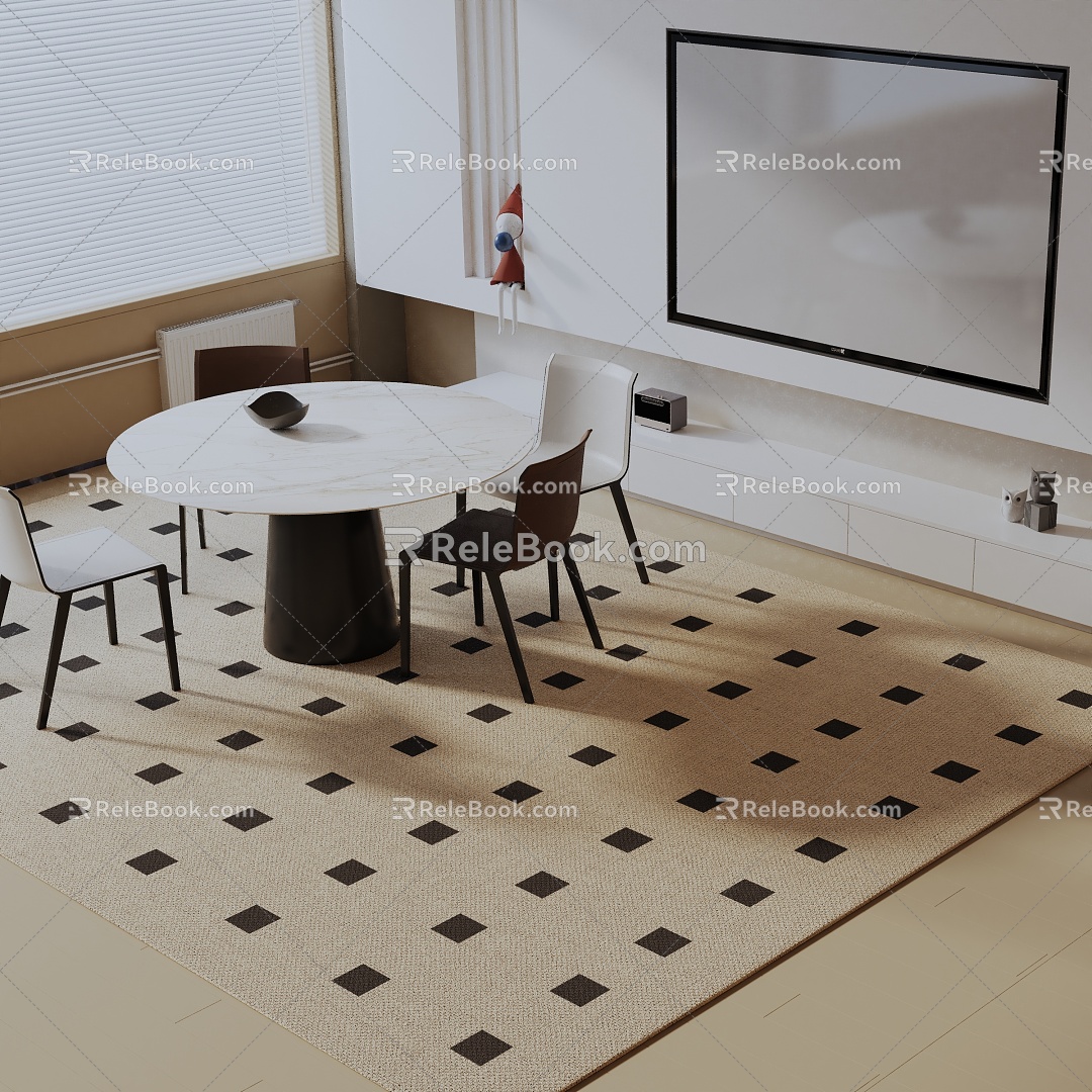 Modern table combination 3d model