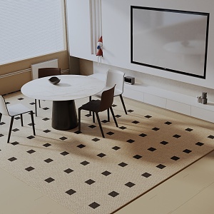 Modern table combination 3d model