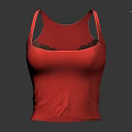 Red Sleeveless Fitted Tank Top for Women Modern Fashion Casual Wear