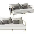 New Chinese-style Double Sofa Sofa Set Guest Sofa 3d model