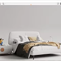 White Kids Bed With Minion Toy Matching Nightstand Gray Yellow Bedding Modern Simple Style
