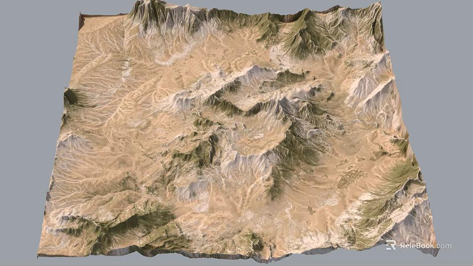 3D Garden Landscape Terrain Model with Mountainous Features and Natural Topography 3d model 