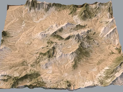 3D Garden Landscape Terrain Model with Mountainous Features and Natural Topography 3d model