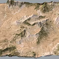 3D Garden Landscape Terrain Model with Mountainous Features and Natural Topography