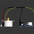 Colorful Wired Electronic Components With Integrated Circuit Board And Motor Actuator