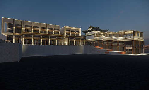 Chinese small shopping mall 3d model