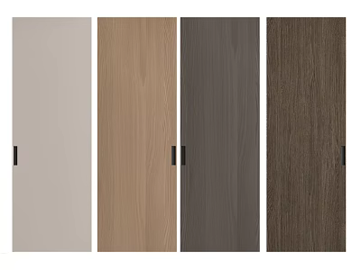Stylish Sliding Doors Featuring Different Wooden Finishes and Color Options for Home Interiors 3d model