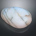 High Quality Natural White Stone Decorative Object with Green Veins and Polished Smooth Surface