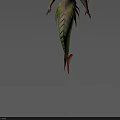 Mythical Character Fantasy Creature Design With Red Green Scales Winged Features And Fish Tail