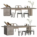 Modern Tea Table and Chair Tea Table and Chair Combination 3d model