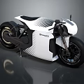 Brutus Modern White And Black Motorcycle With Sleek Futuristic Streamlined Design