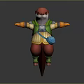 Adorable Otter Game Movie Character With Red Head White Face Green Vest And Blue Bag