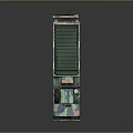 Camouflaged Military Truck With Green Cargo Container And Multi Wheeled Structure