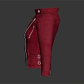 Red Stand Collar Jacket With White Zipper And Stitched Sleeve Details