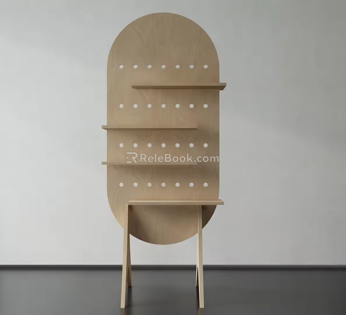 Modern Bookshelf Hole Board Storage Rack 3d model