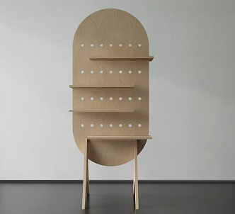 Modern Bookshelf Hole Board Storage Rack 3d model