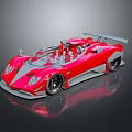 Red Open Top Race Car With Streamlined Design Transparent Cockpit Silver Accents And Rear Wing