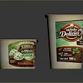 Delicious Chocolate And Mint Chocolate Ice Cream In Paper Tubs With Colorful Lids