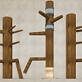 Wing Chun Wooden Pile Kung Fu Martial Arts Props 3d model