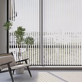 White Window Blinds Modern Interior With Light Shadows Plants And Chair